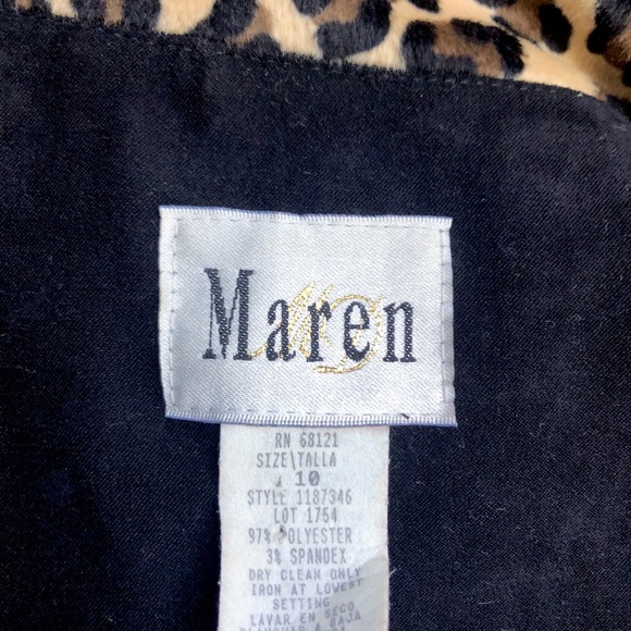 Vintage Leopard Cuff Black Faux Suede Jacket Pants - Picture 6 of 9